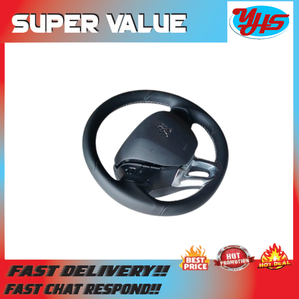 PEUGEOT 208 FACELIFT  MULTIFUNCTION STEERING WHEEL WITH AIRBAG NEW CAROUT (2017-2022) thumbnail