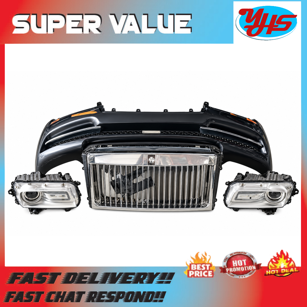 ROLLS ROYCE GHOST BUMPER COMPLETE WITH GRILLE AND HEADLAMP SET USED ORIGINAL (2015-2018)