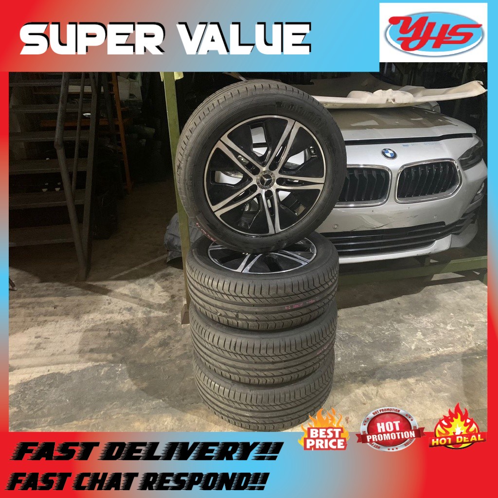 MERCEDES 213/205/172 SPORT RIM & TYRE USED 90% NEW TAYAR & RIM C CLASS E CLASS
