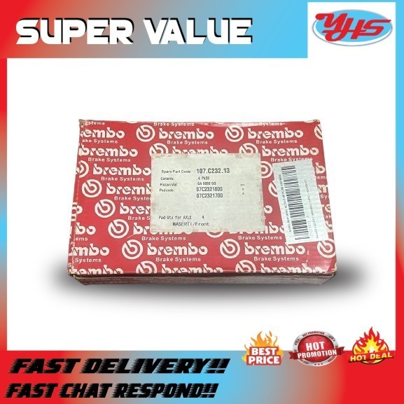 NEW BREMBO MASERATI LEVANTE 2015-2018 BRAKE PAD FRONT