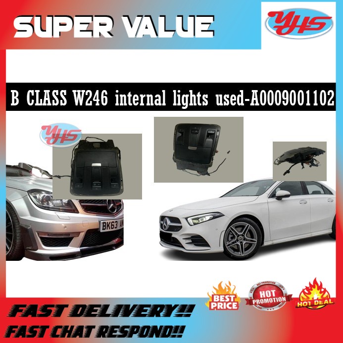 Used B CLASS W246 internal lights sunglass cover storage A0009001102