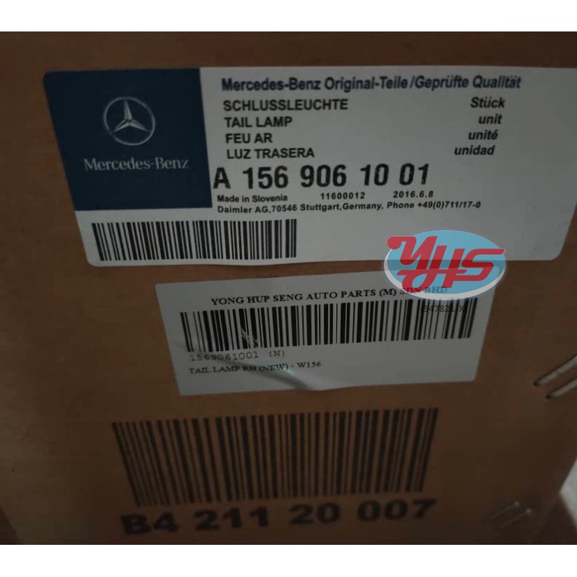 MERCEDES BENZ GLA W156 REAR LAMP RIGHT TAILLIGHT RH TAILLAMP RH LAMPU BELAKANG KANAN thumbnail