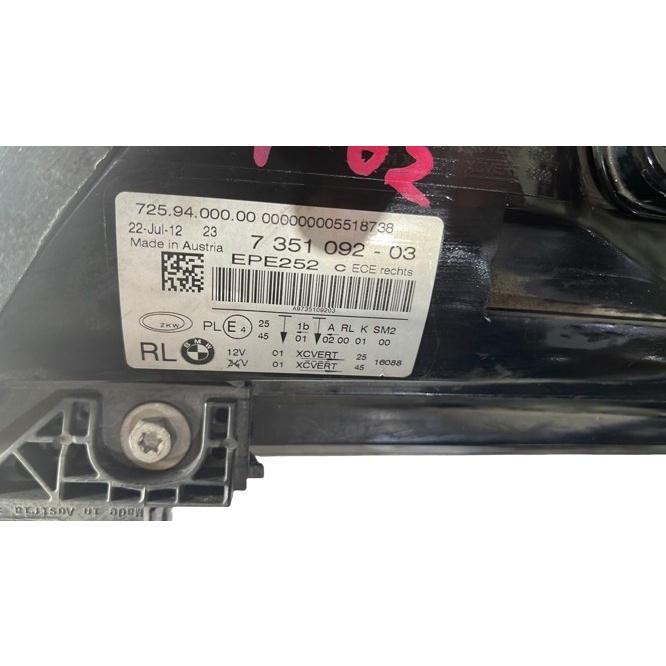 USED ORI BMW 7 SERIES F02 LCI 2013-2017 HEAD LAMP ACTIVE RH (RH) thumbnail